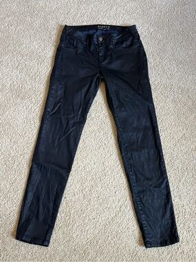 Bianco Jeans navy blue coated denim